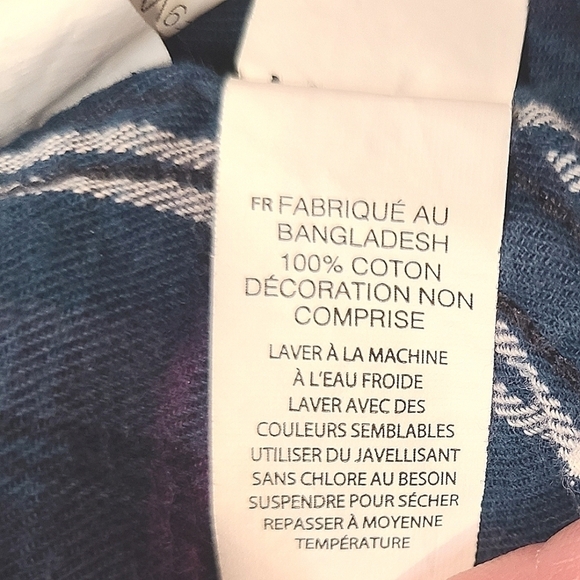 JOE FRESH OVERSIZED FLANNEL SHIRT SZ/1X PLAID BUTTON DOWN WOMENS - Picture 9 of 9